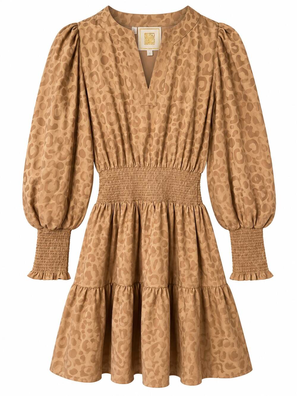 Emily McCarthy Penelope Dress Size XS Camel Cheetah Animal Print